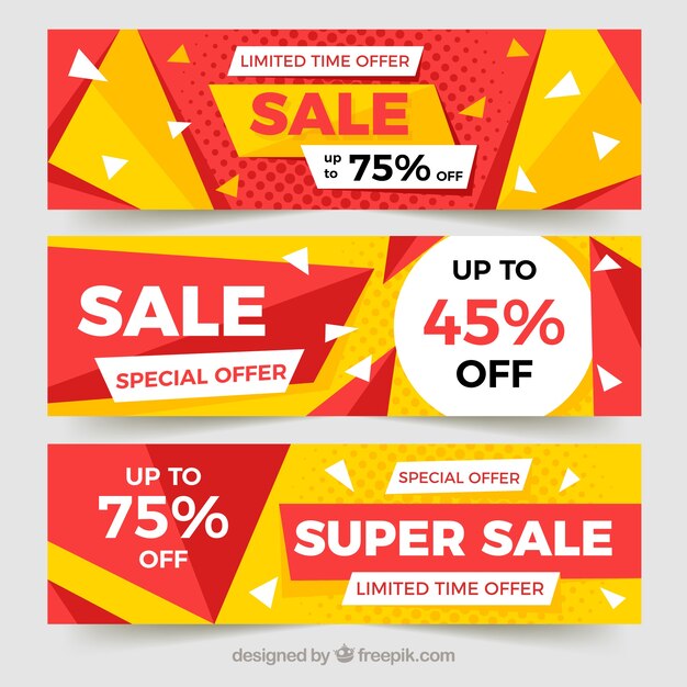 Flat sale banners