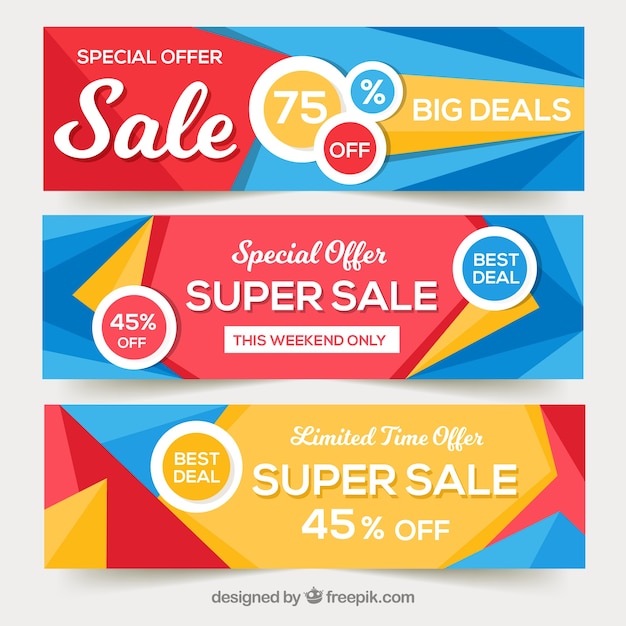 Flat sale banners