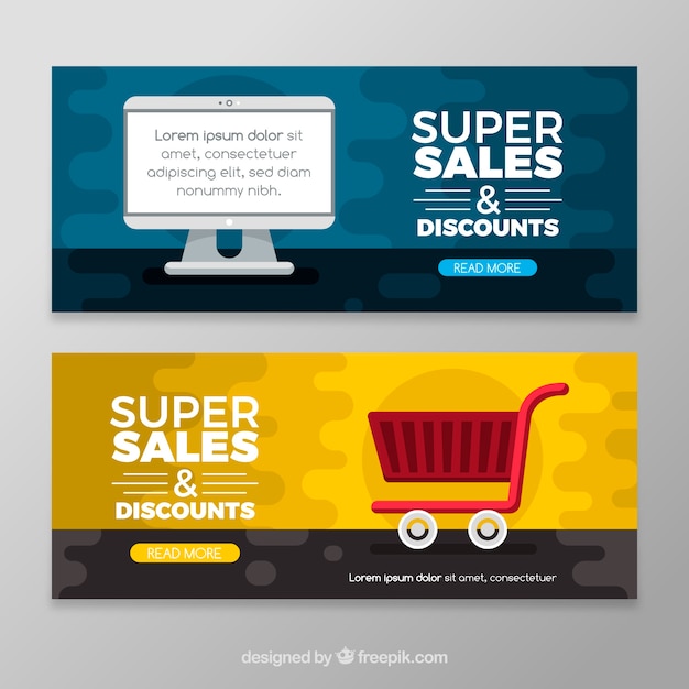 Free vector flat sale banners