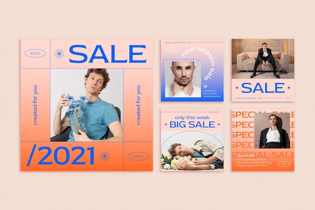 Free vector flat sale instagram post collection