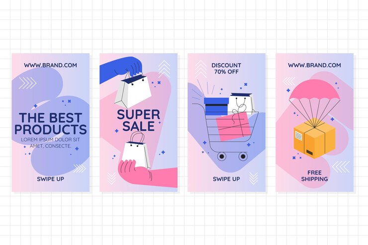 무료 Vector 플랫 세일 인스 타 그램 스토리