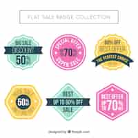 Free vector flat sale label/badge collection