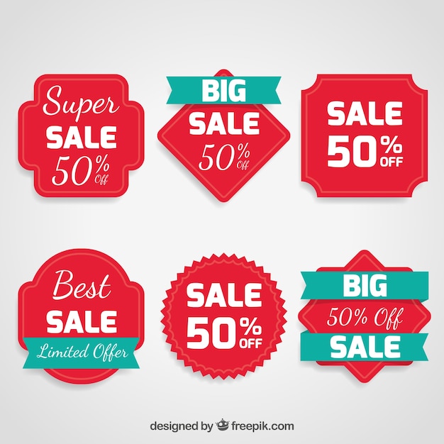 Free vector flat sale label/badge collection