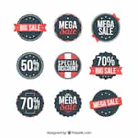 Vettore gratuito collezione flat label / badge