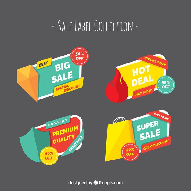 Flat sale label/badge collection