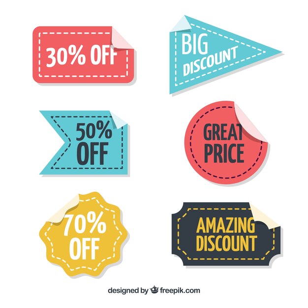 Free vector flat sale label/badge collection