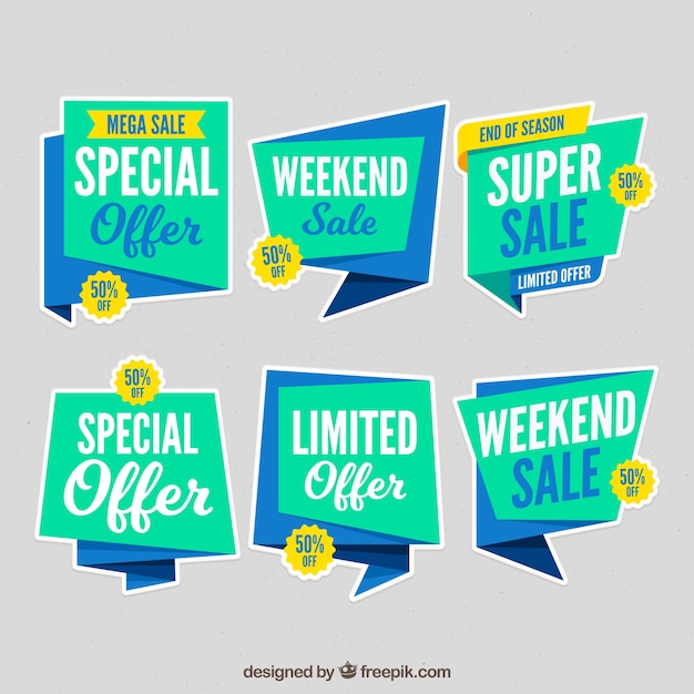 Free vector flat sale label/badge collection