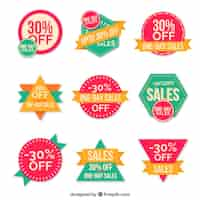 Free vector flat sale label collection