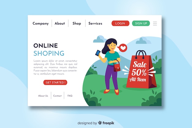 Flat sale landing page template