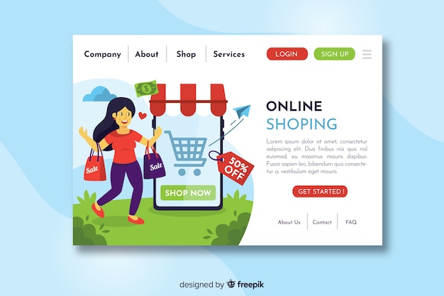 Flat sale landing page template 