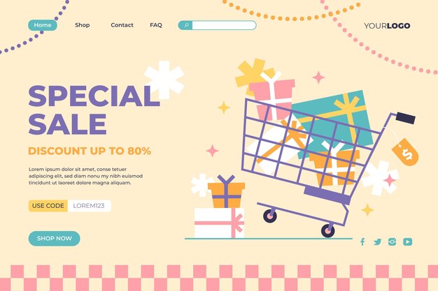 Flat sale landing page template