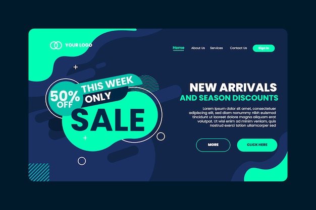 Flat sale landing page template