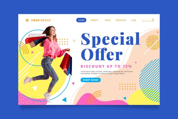 Flat sale landing page template