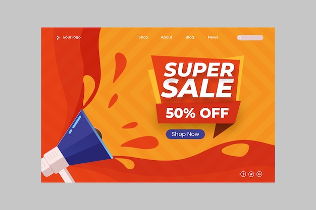 Flat sale landing page template