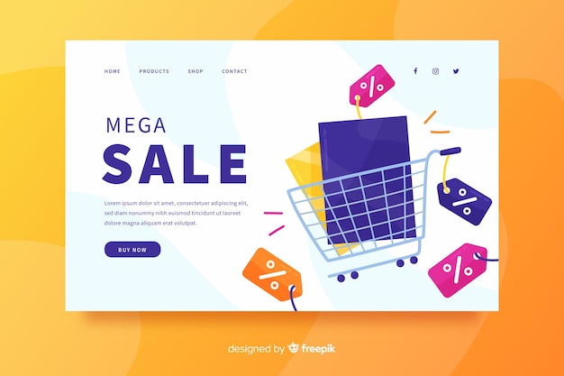 Flat sale landing page template