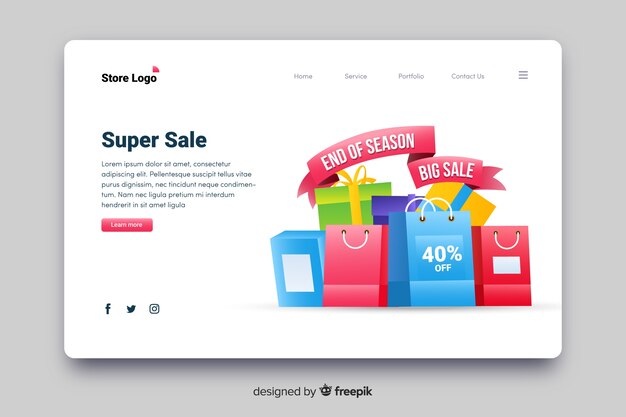 flat sale landing page template