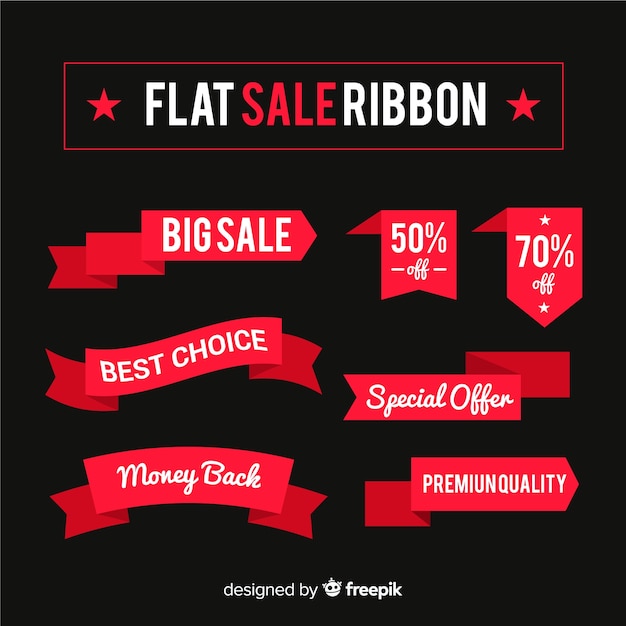 Free vector flat sale ribbon set