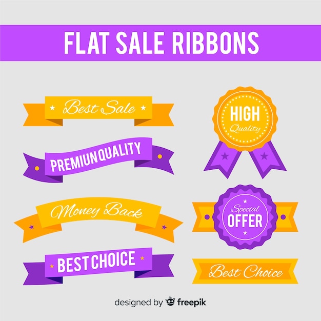 Flat sale ribbon set