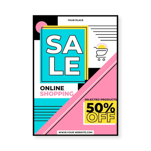 Free vector flat sale vertical poster template