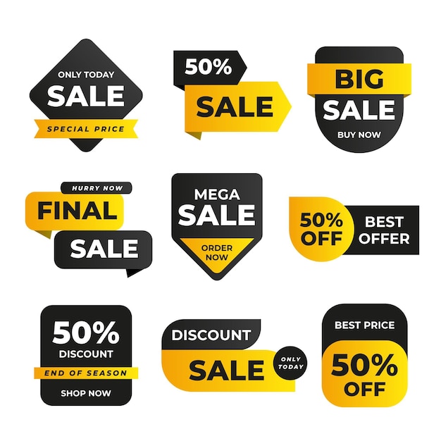 Flat sale with discount badge collection