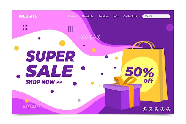 Flat sales landing page template