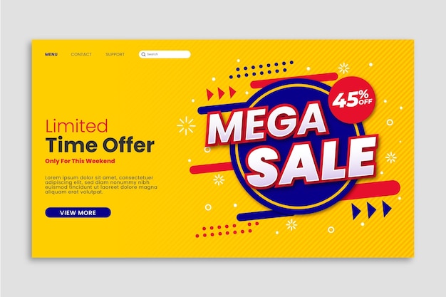 Free vector flat sales landing page