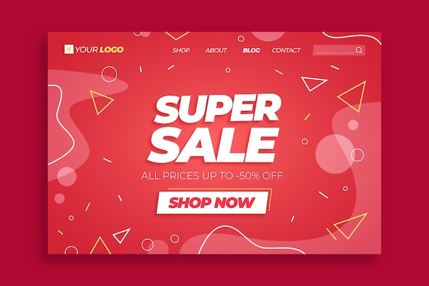 Free vector flat sales landing page