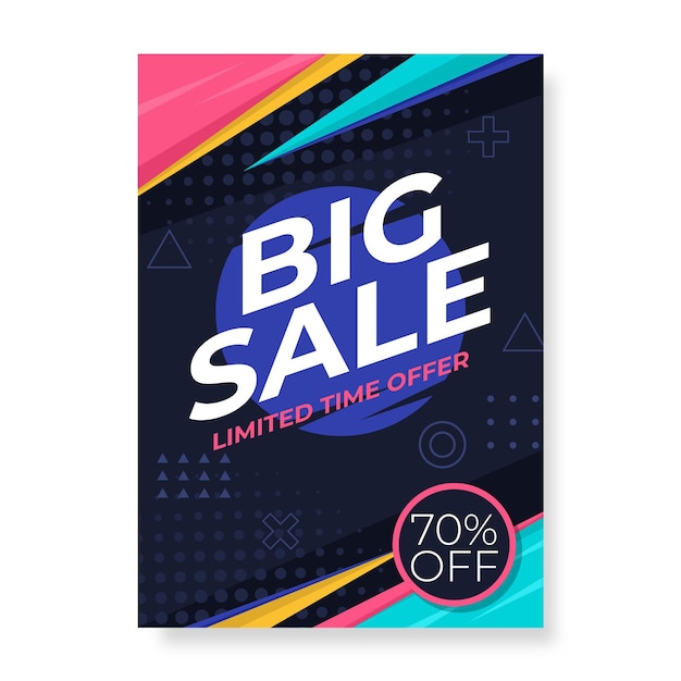 Flat sales poster template