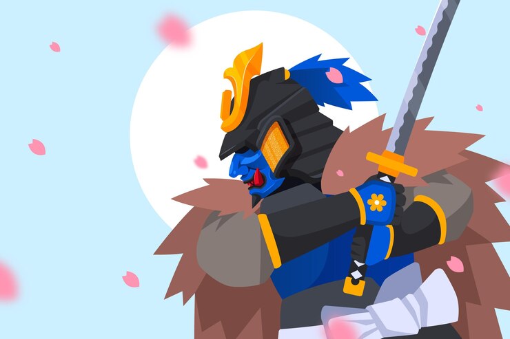 Free Vector flat samurai background illustrated