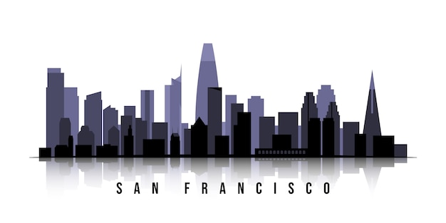 Free vector flat san francisco skyline silhouette