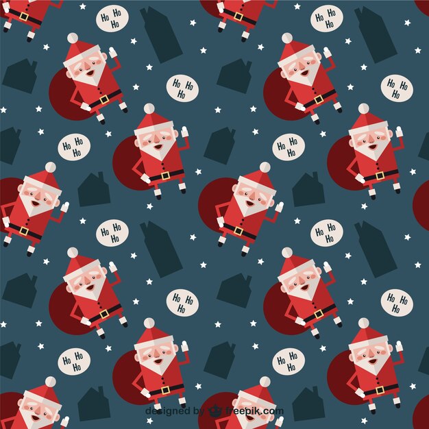 Flat Santa claus pattern 