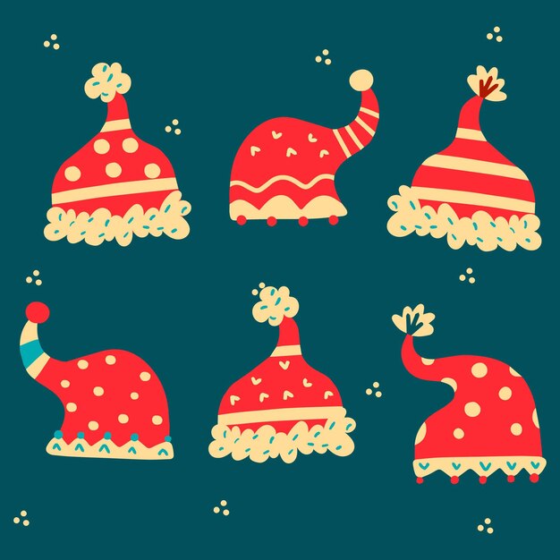 Flat santa's hat collection