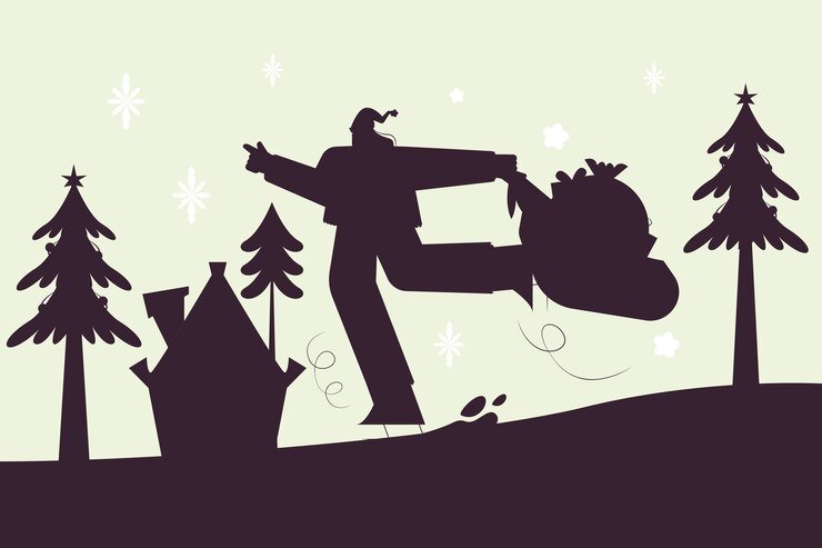 Free Vector flat santa silhouette for christmas season
