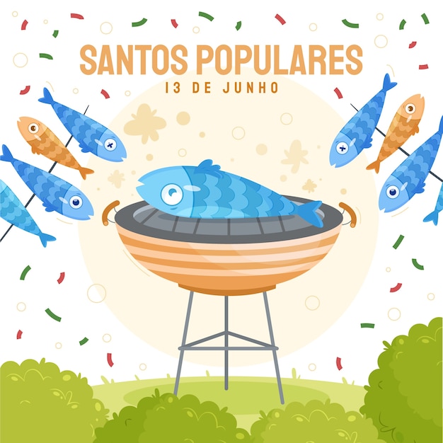 Free vector flat santos populares illustration