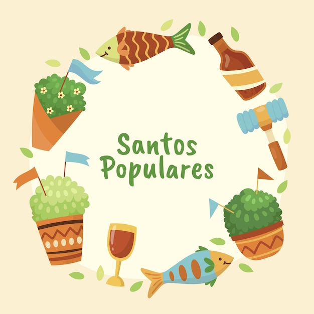 Free vector flat santos populares illustration