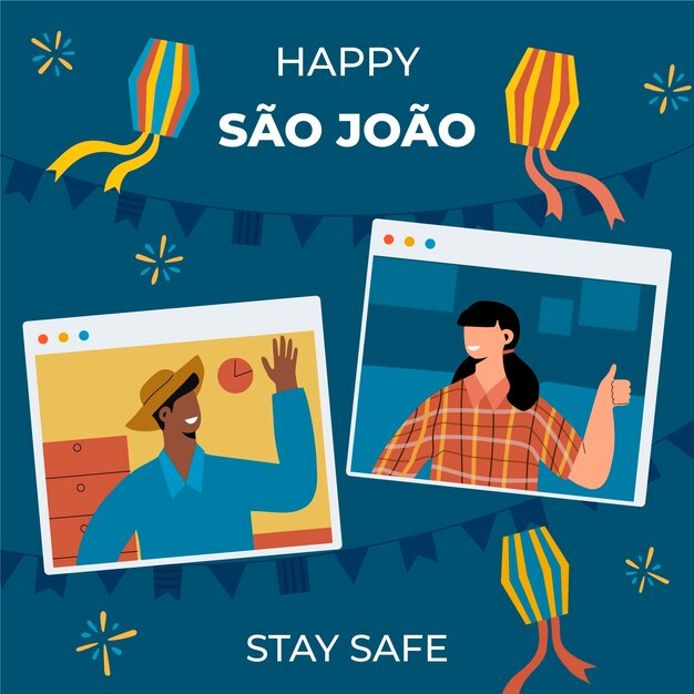 Flat sao joao illustration