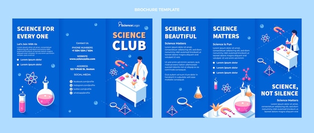 Modello di brochure scientifica piatta