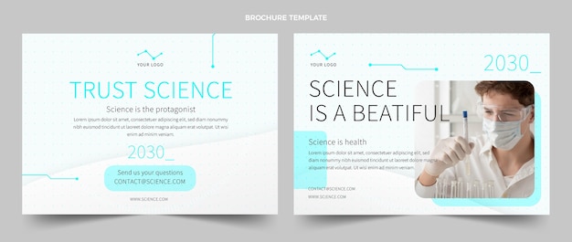 Flat science brochure template