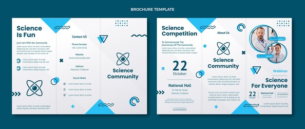 Flat science brochure template