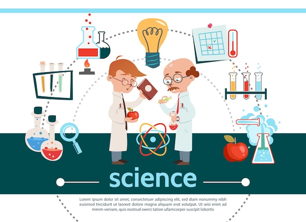 Composizione scientifica piatta