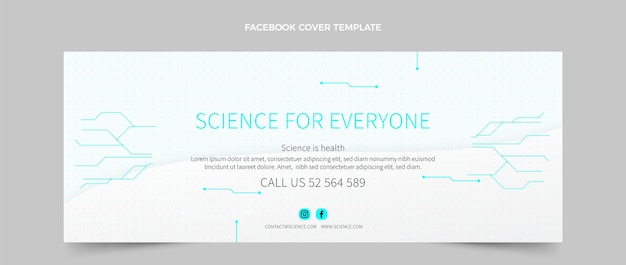 Free vector flat science facebook cover