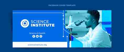 Free vector flat science facebook cover