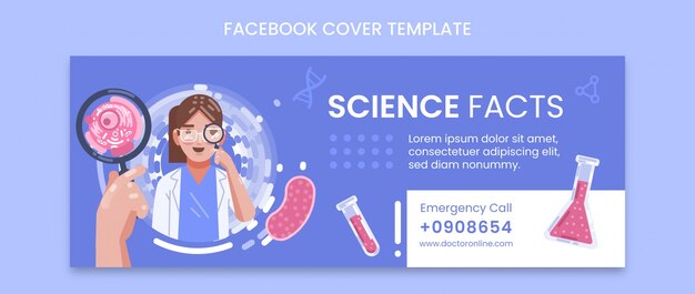 Flat science facebook cover