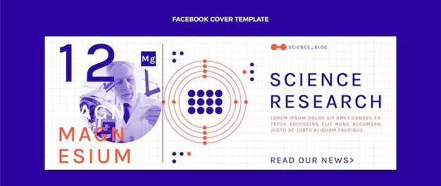 Free vector flat science facebook cover