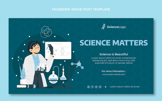 Free vector flat science facebook post