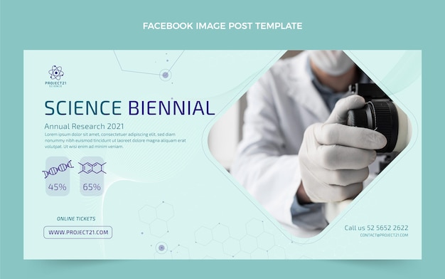 Free vector flat science facebook post