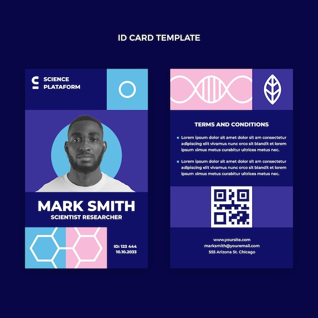 Flat science id card template