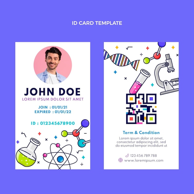 Free vector flat science id card