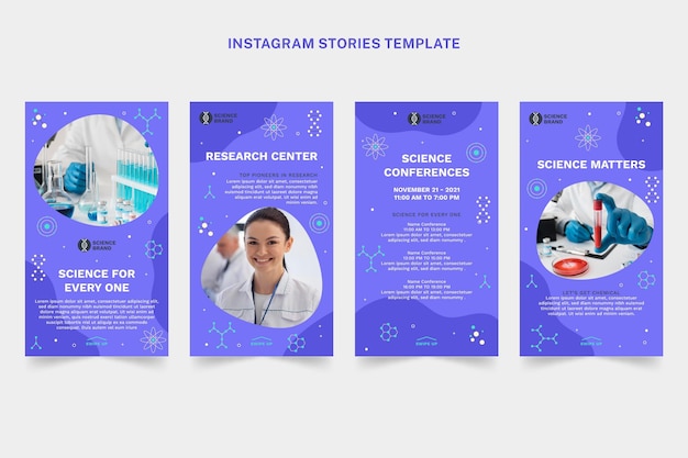 flat science instagram stories collection
