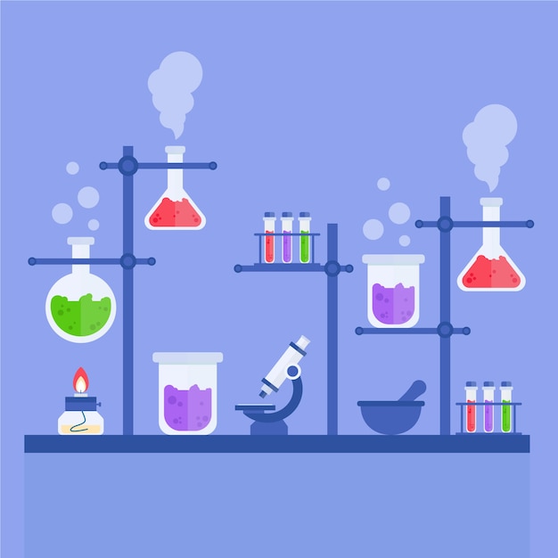 Free vector flat science lab concept